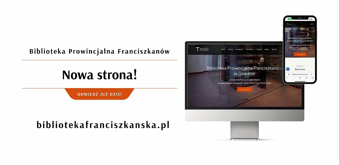 Grafika Nowa strona Biblioteki Prowincjalnej Franciszkanów