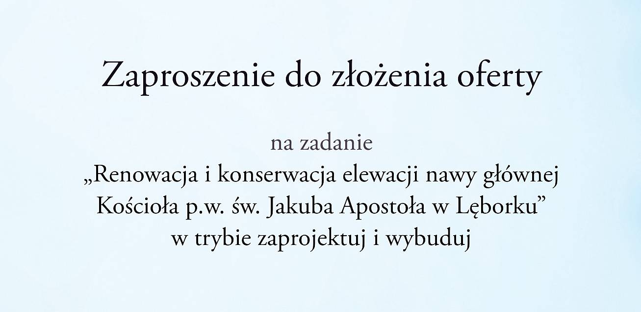 Grafika Zaproszenie do złożenia oferty: renowacja i konserwacja elewacji