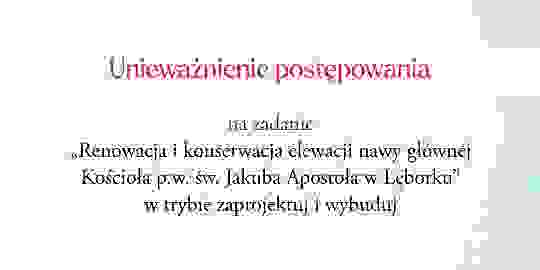 Unieważnienie postępowania 1/2024